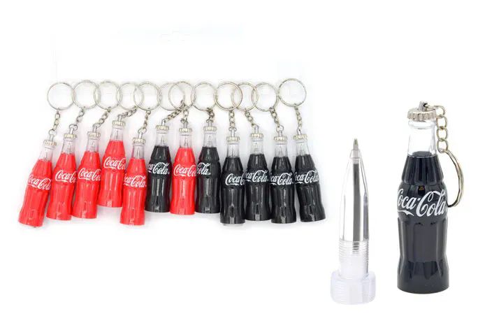 12 Pieces of Keychain With Pen (coke Bottle)