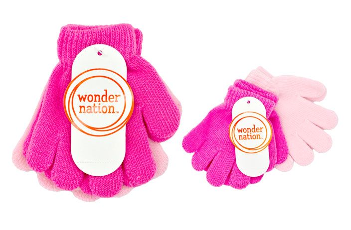 24 Pairs of Kids Stretch Gloves (pink)