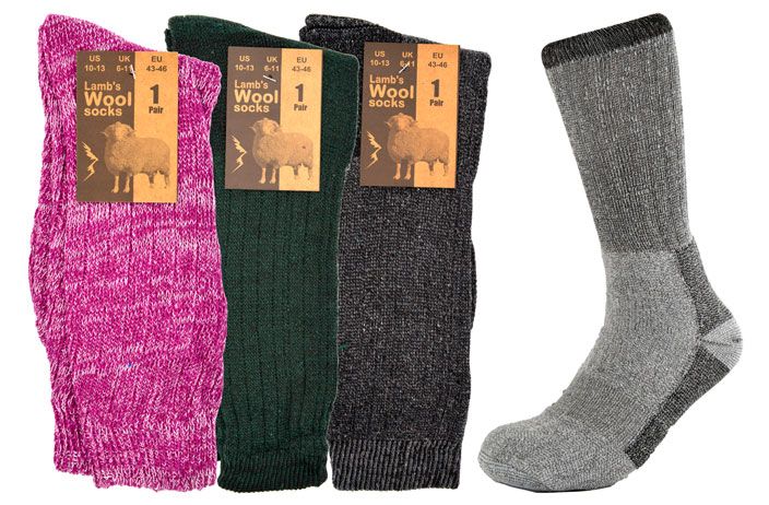 12 Wholesale Mens Lamb's Wool Socks (1 Pair)