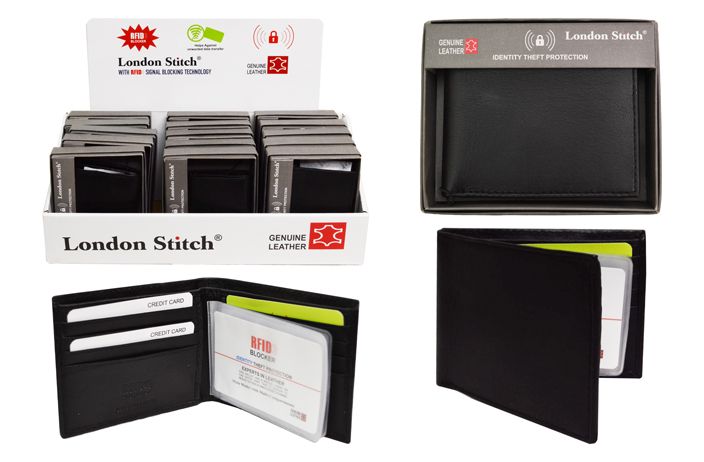 15 Pieces of Leather Wallet In Gift Box (rfid Blocker)