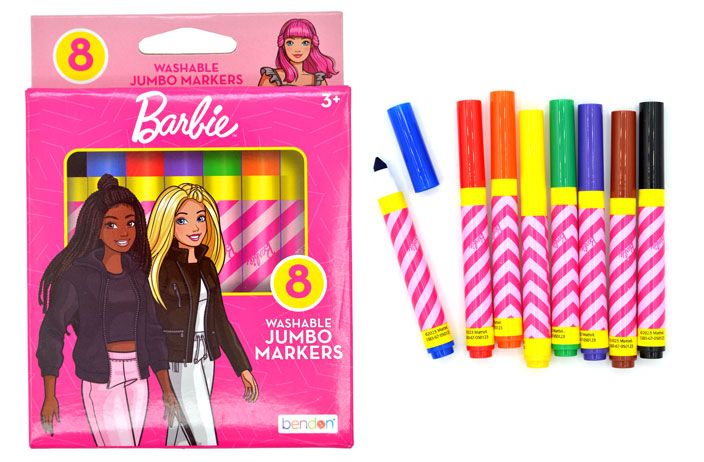 12 Wholesale Markers (8 Pk) (jumbo) (barbie)