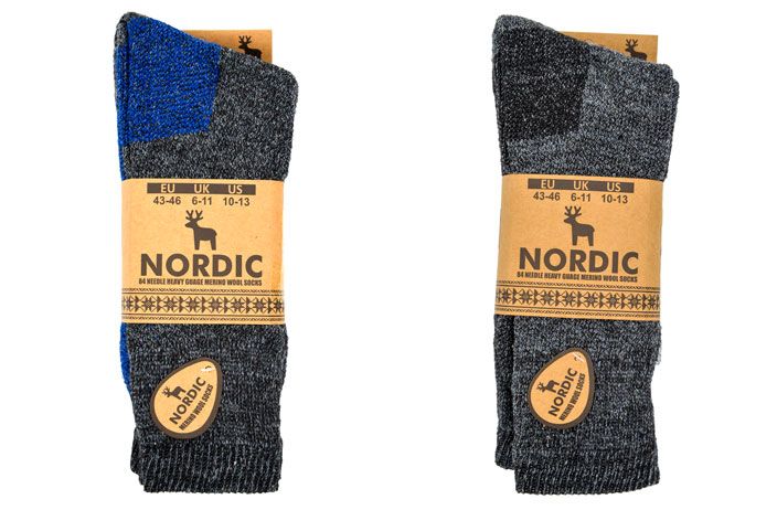 12 Pairs of Mens Nordic Merino Wool Socks 2 Piece