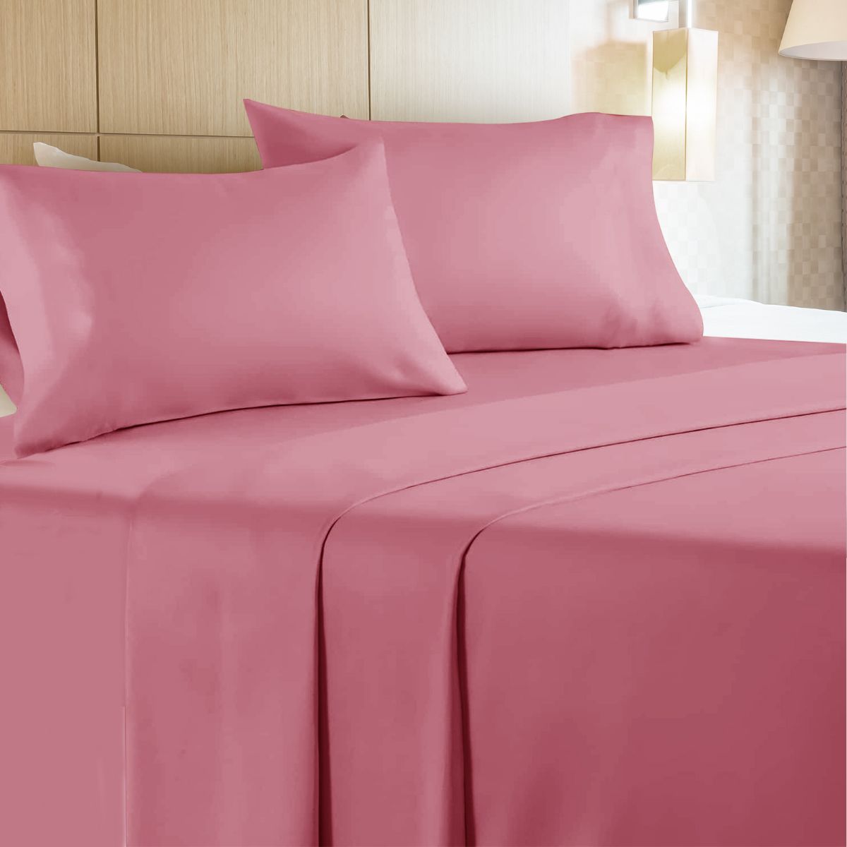 6 Sets of 4 Piece Microfiber Bed Sheet Set Twin Size In Maroon