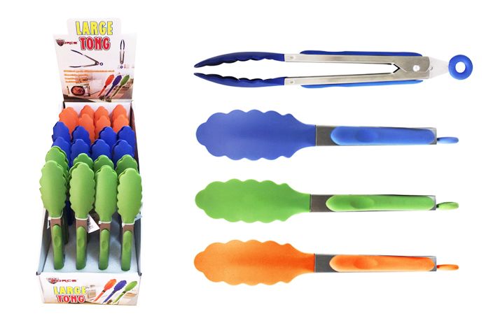 Orange Silicone Tongs Set