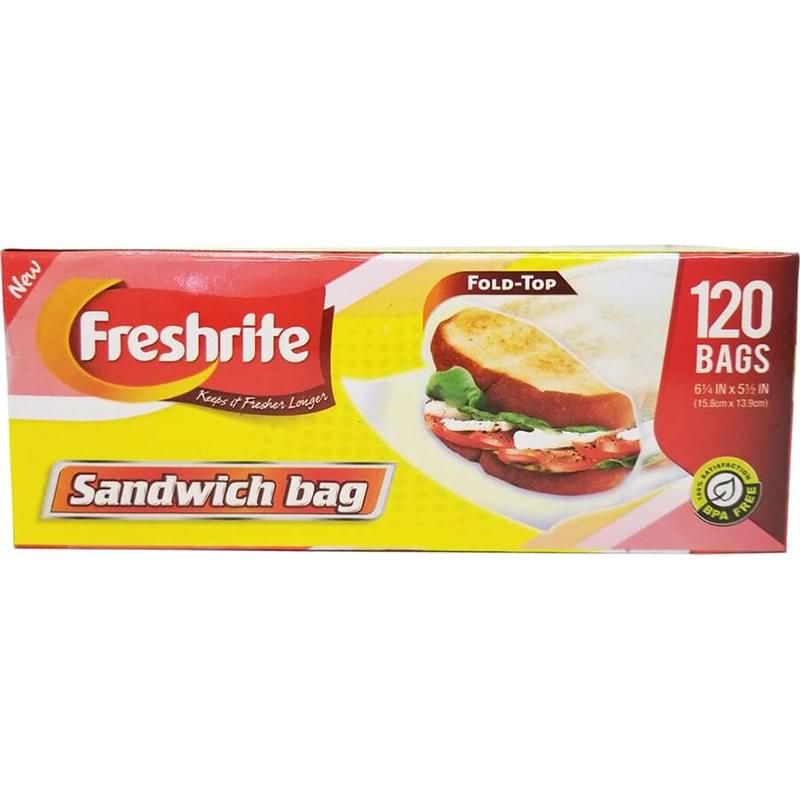 96 Pieces of Fold Lock Top Sandwich Bags 120ct