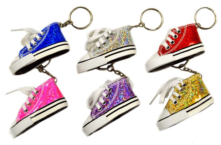 12 Wholesale Sneaker Keychain (glitter)