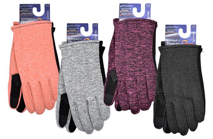 12 Wholesale Winter Gripper Gloves (women's) (texting)