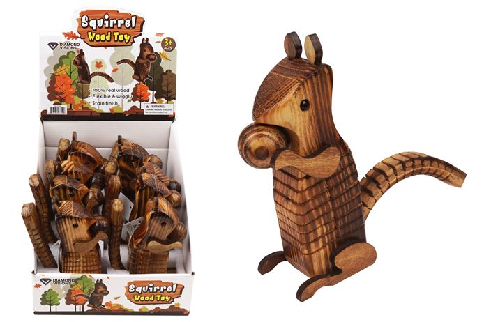 8 Pieces of Wooden Squirrel (6")