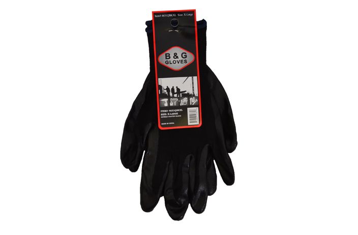 12 Wholesale Work Gloves (nitrile) (black) (xl)