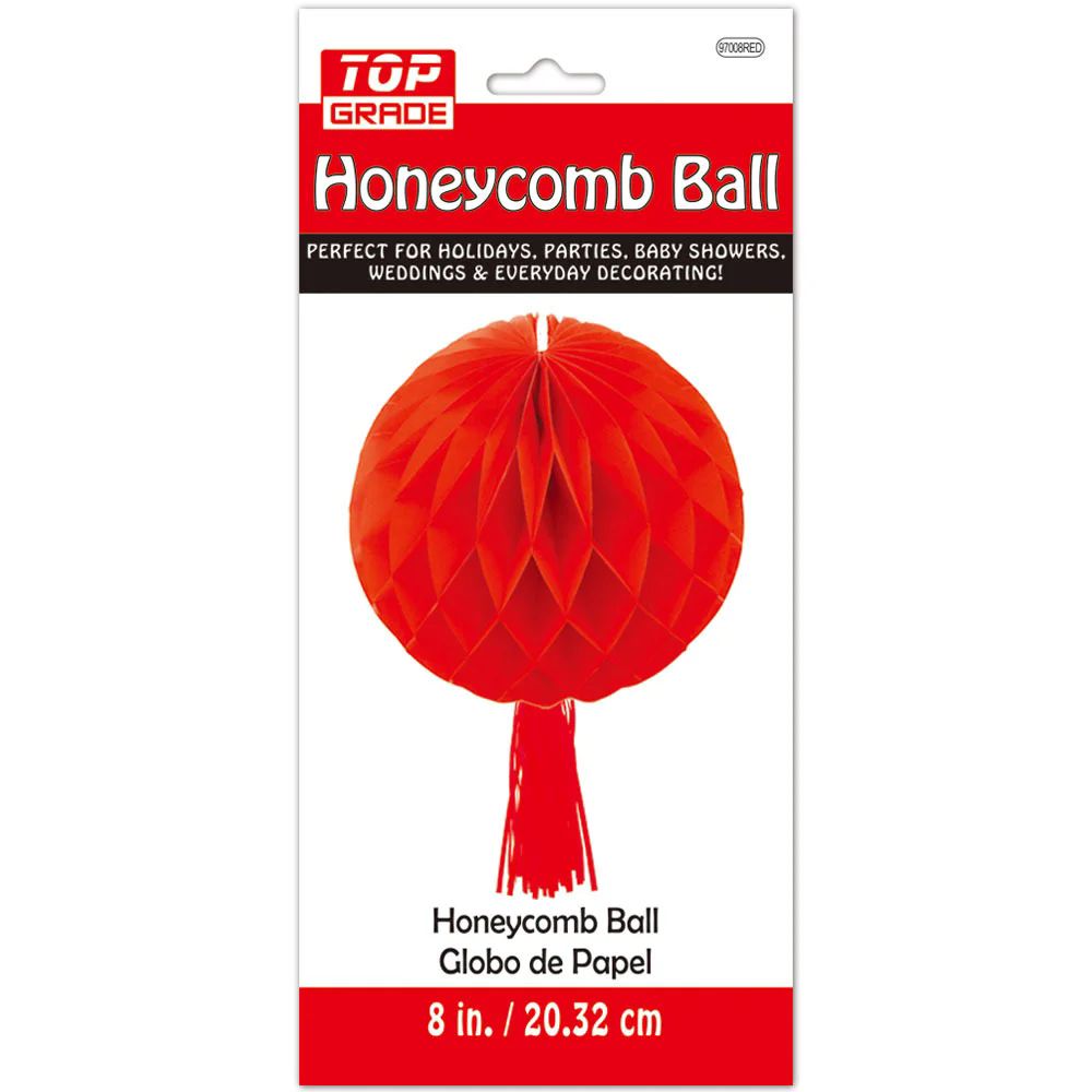 240 Pieces of 8" Honeycomb Ball Red