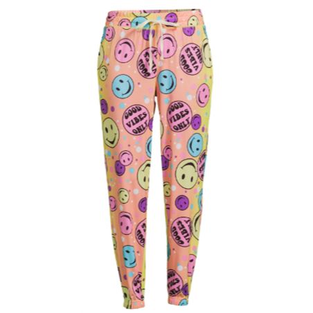 12 Wholesale Xl Ladies Good Vibes Pajama Sleep Jogger Pants C/p 12
