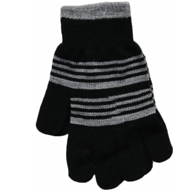 288 Pieces of Ladies Black Striped Gloves C/p 288