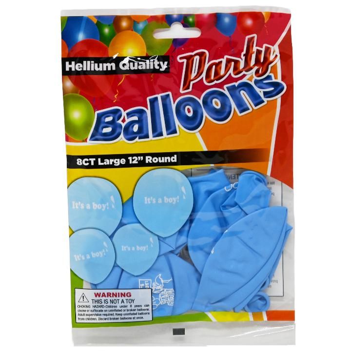48 Wholesale 8ct Helium Quality Init's A Boy In Blue Party Balloons C/p 48