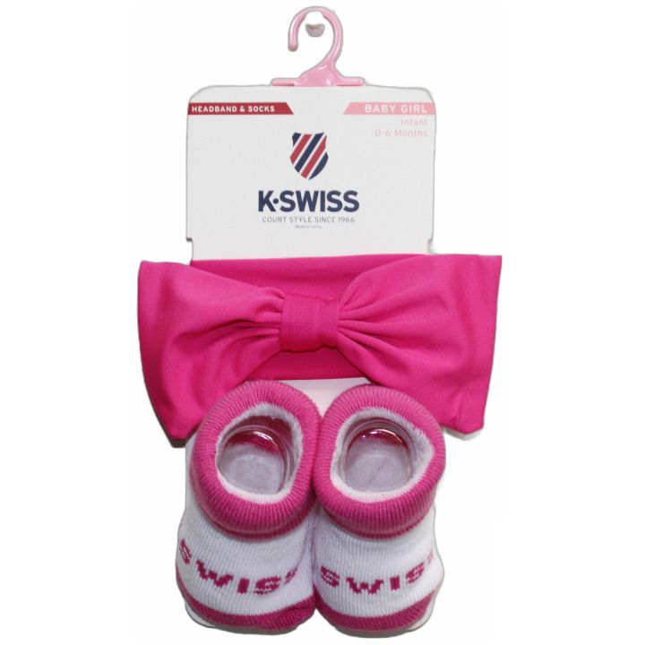 36 Wholesale K-Swiss 1pk Infant Hot Pink Girl Sock/headband Set C/p 36