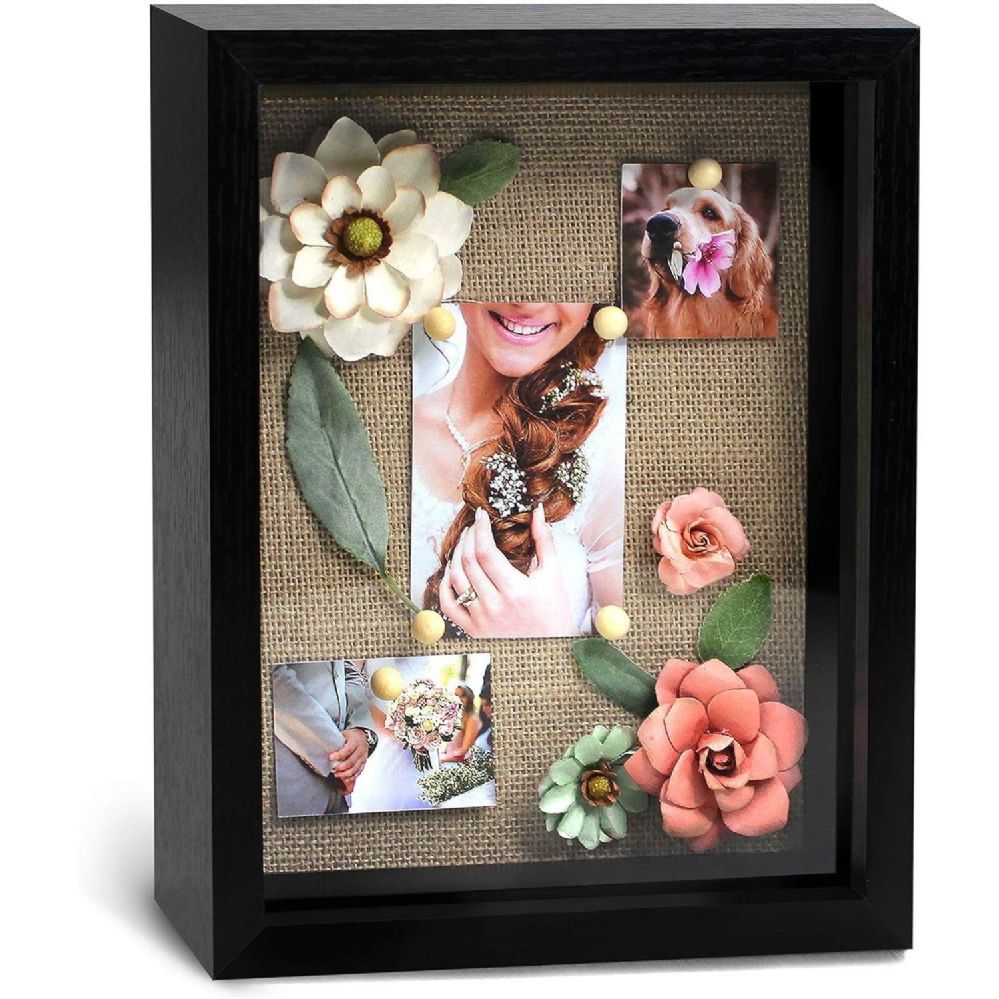 5 Wholesale 8 Inx10 In Black Shadow Box Wood Frame With Linen Backing And 6  Push Pins C/p 5 - at 