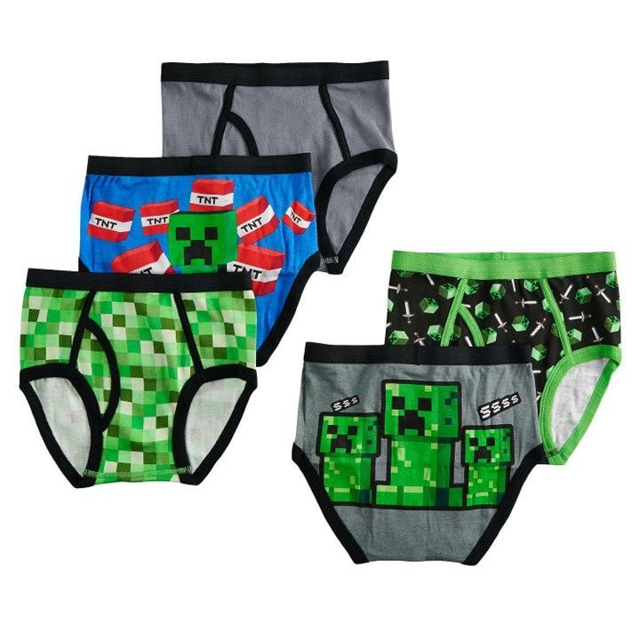 12 Pieces 5pk Size 8 Minecraft Boys Briefs Cp12 C/p 12 - Boys Underwear