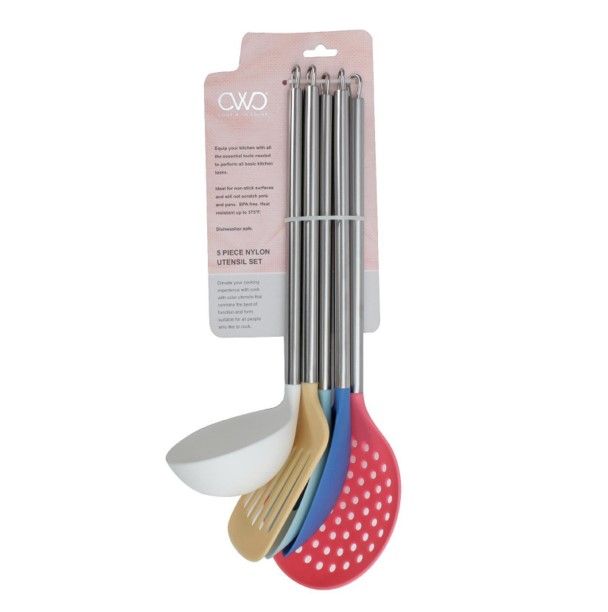 48 Pieces of 5pc Nylon Multicolor Utensil Set C/p 48