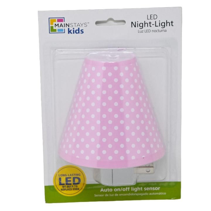 6 Wholesale Kids Pink Polkadot Shade Nightlight C/p 6