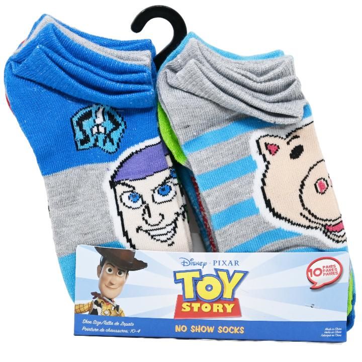 60 Wholesale 10pk Toy Story Toy Crew Ns Socks Size 6-8 C/p 60