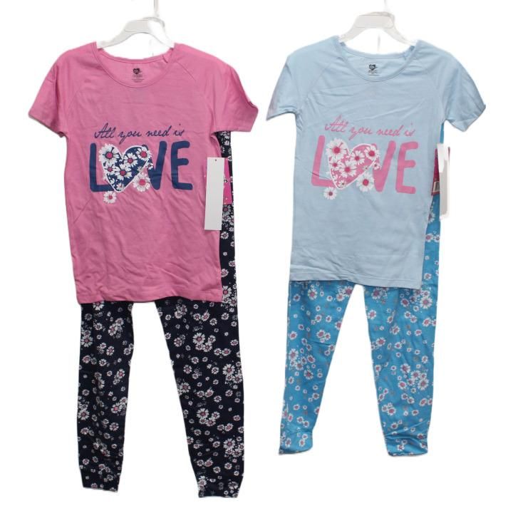 24 Pieces of 2pc Inall You Need Is Love In Girls Sleep Set (2 Asst Prints -Size: 4/5,6/7,8/10,12/14) C/p 24