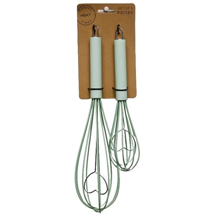 48 Pieces of 2 Pack Whisk Set With Sillicone Heads And Handles C/p 48