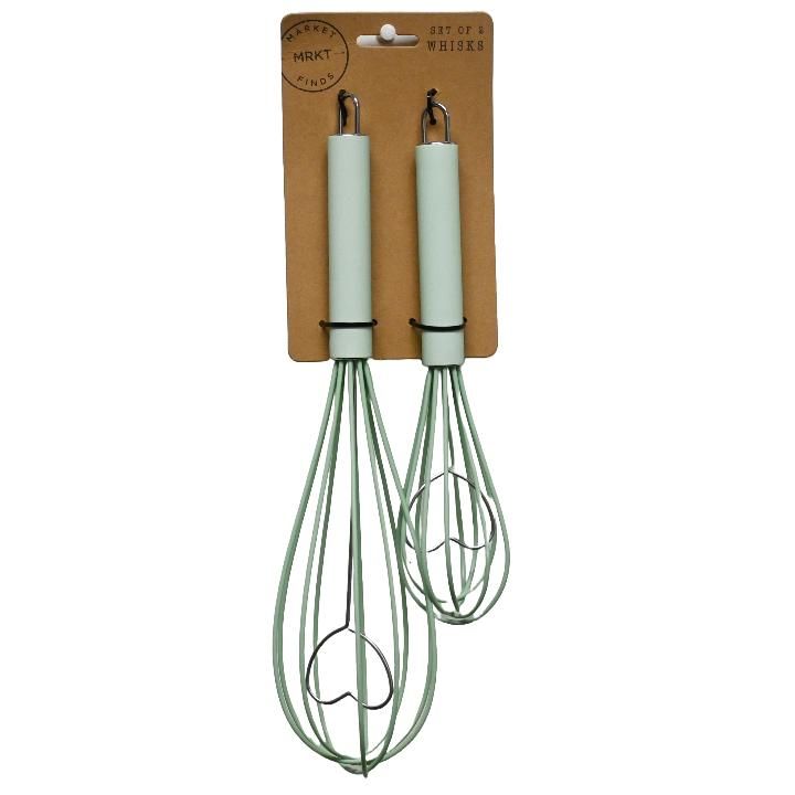 48 Wholesale 2 Pack Whisk Set With Sillicone Heads And Handles C/p 48