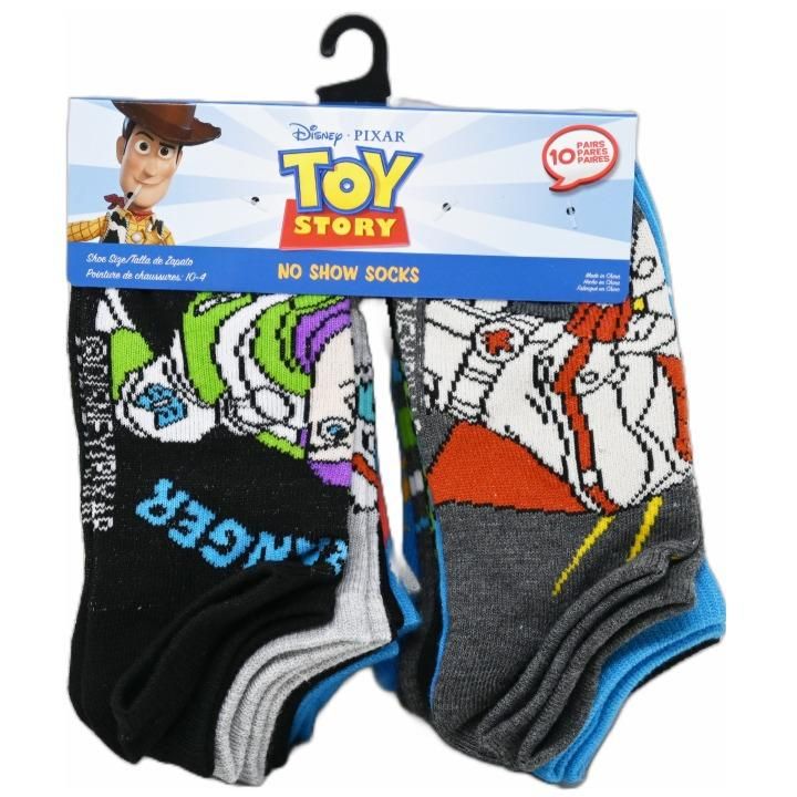 60 Pieces of 10pk Toy Story Ever Ready Ns Socks Size 6-8 C/p 60