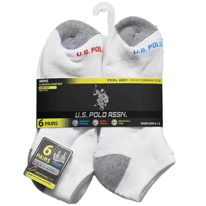48 Pieces of 6pk Men's White Low Cut Cushion Socks Size 6-12 C/p 48