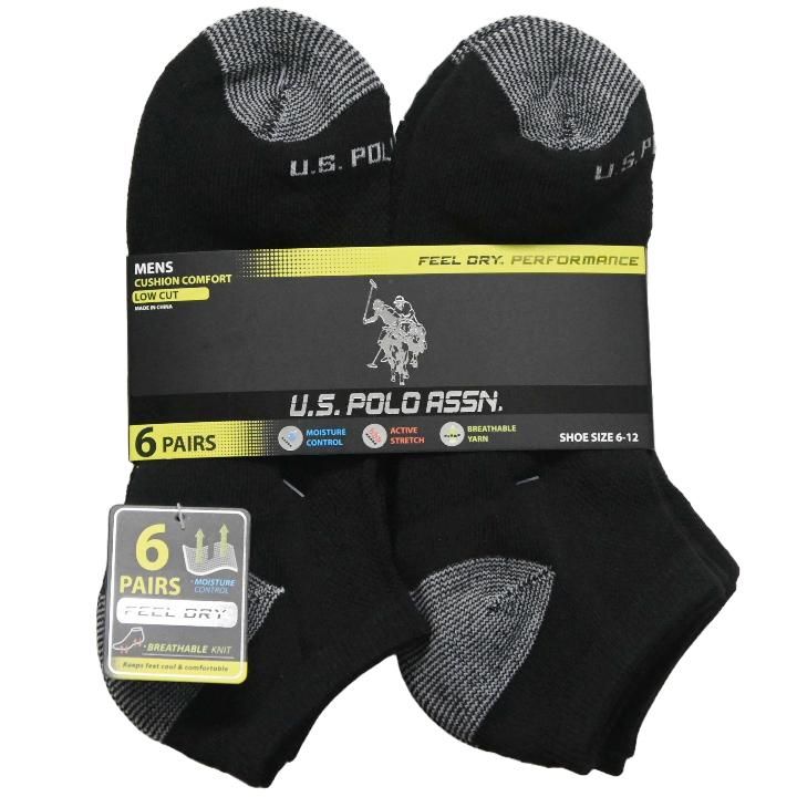 48 Pieces of 6pk Men's Black Low Cut Cushion Socks Size 6-12 C/p 48