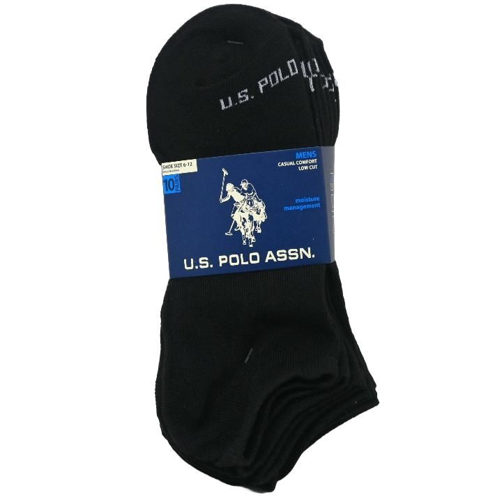 48 Wholesale 10pk Men's Black Low Cut Socks Size 6-12 C/p 48