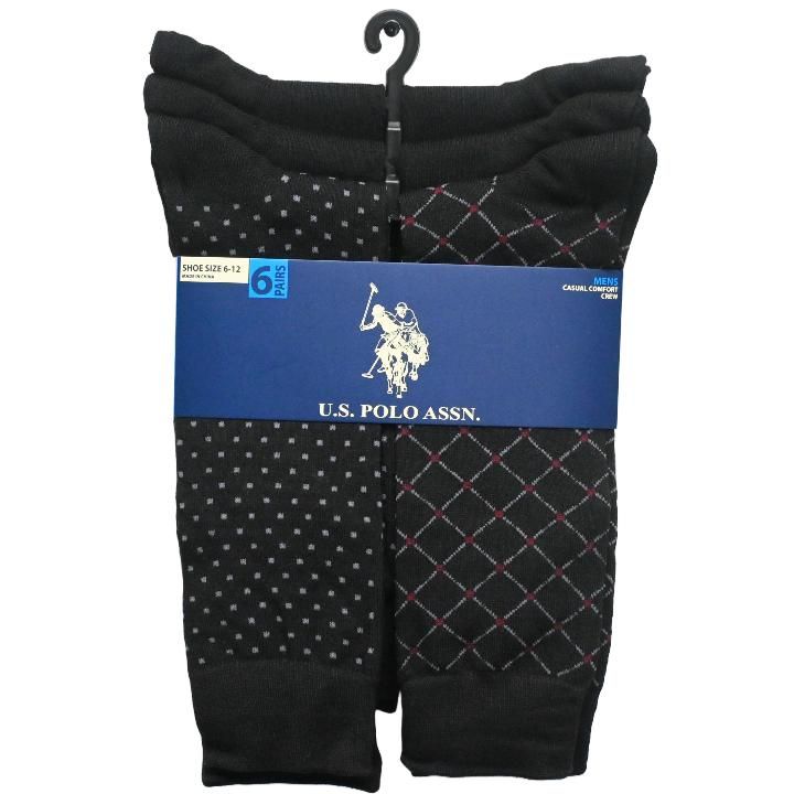 48 Wholesale 6pk Men's Black Dress Crew Socks Size 6-12 C/p 48