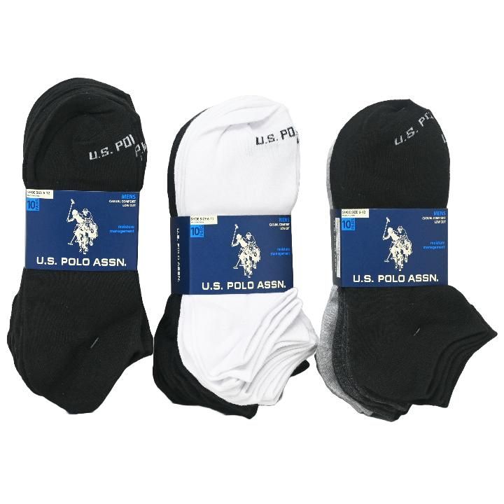 48 Pieces of 10pk Men's Black Low Cut Socks Size 6-12 4 Asst Styles C/p 48