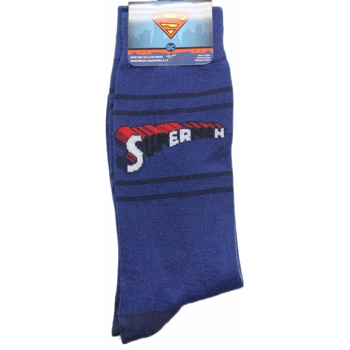60 Pieces of 1pk Superman Classic Navy Socks Size 10-13 C/p 60