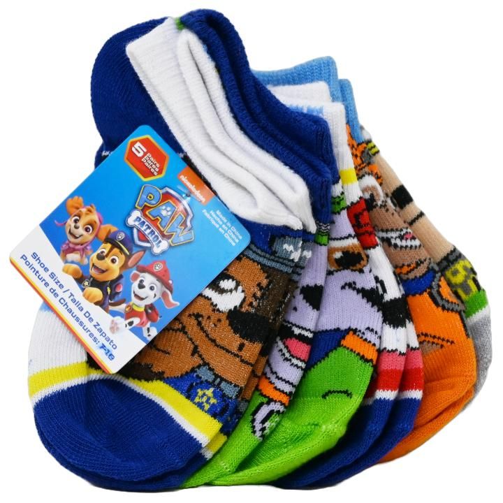 60 Wholesale 5pk Paw Patrol Pawsome Ns Socks Size 4-6 C/p 60