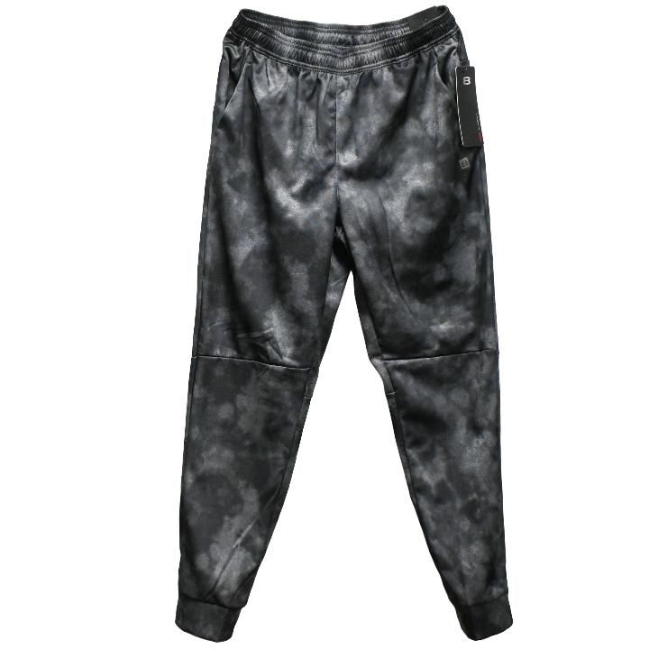 24 Pieces Men's Black Smoke Printed Tech Fleece Taper Fit Jogger Asst Size C/p 24 - Mens Sweatpants