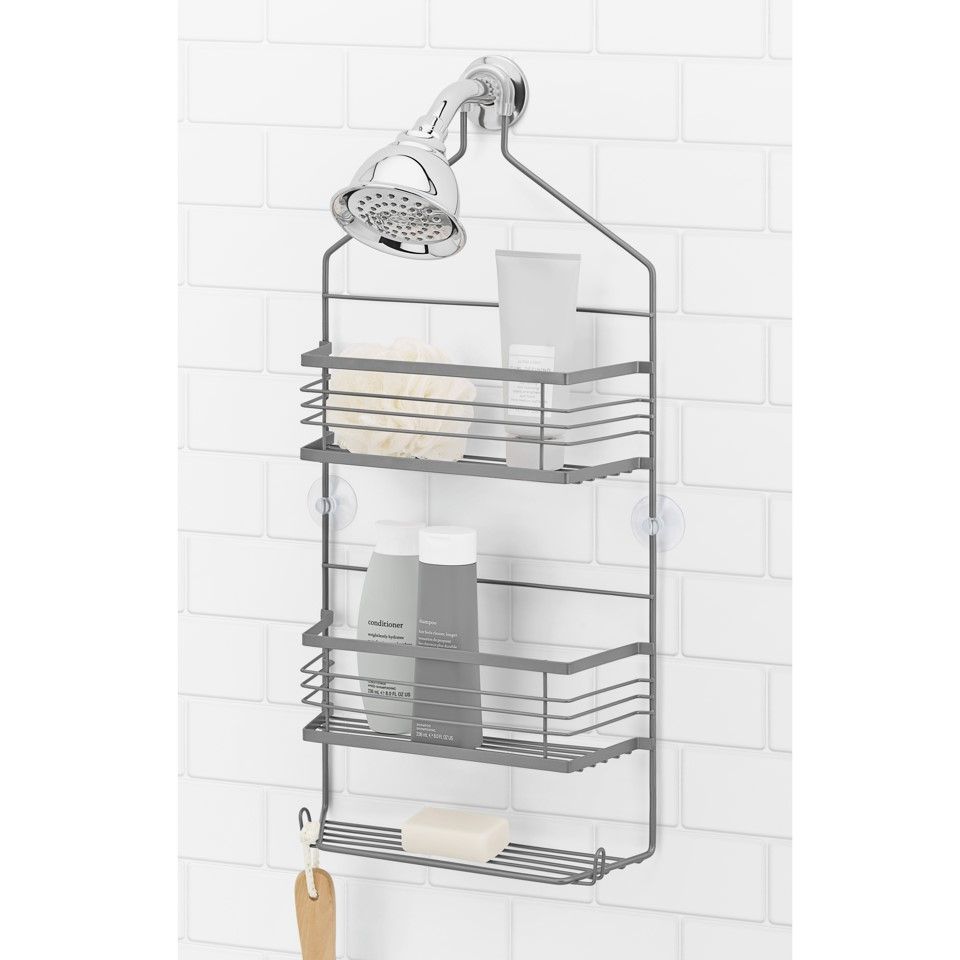 12 Wholesale 2.5 Tier Cool Gray Colebrook Shower Caddy C/p 12