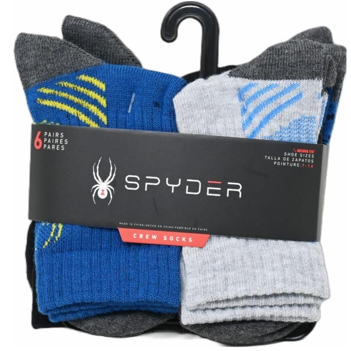 60 Wholesale 6pk 4-6 Spyder Striped Calf Socks C/p 60