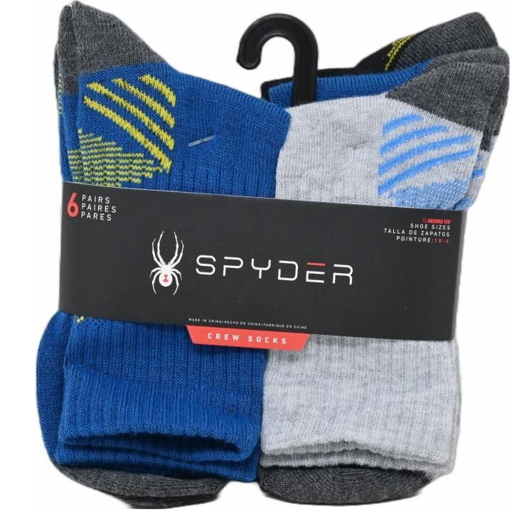 60 Pieces of 6pk 6-8 Spyder Striped Calf Socks C/p 60