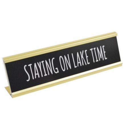 24 Wholesale 8x2 Staying On Lake Time Print Metal Tabletop Plaque C/p 24