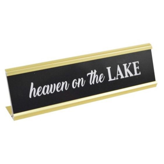 24 Wholesale 8x2 Heaven On The Lake Print Metal Tabletop Plaque C/p 24
