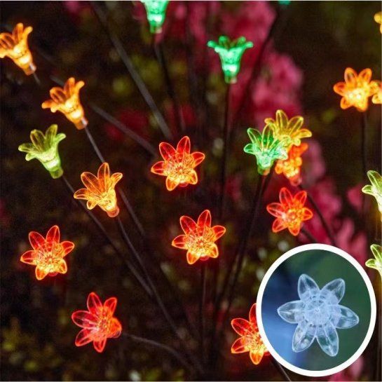 6 Wholesale 1pc 8-Head Solar Garden Stake With Led Lights [lily]