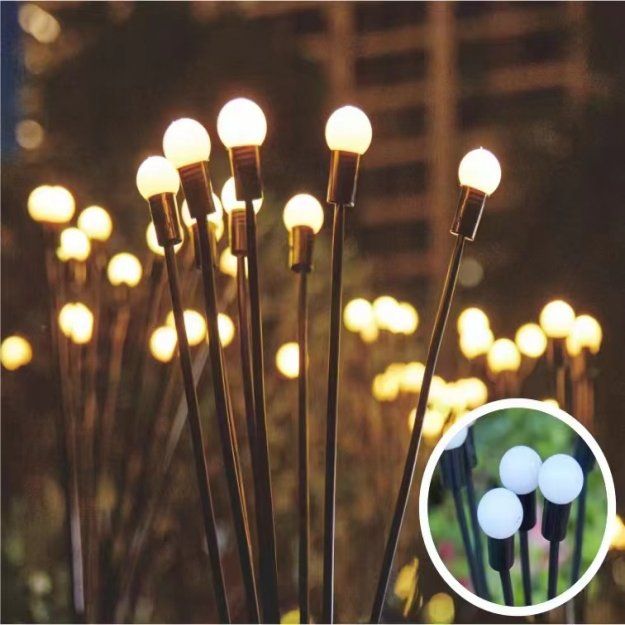 6 Pieces of 1pc 8-Head Solar Garden Stake With Led Lights [round]