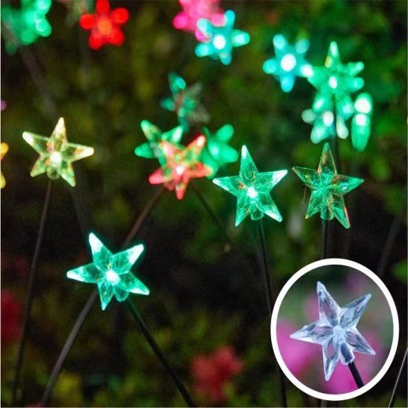 6 Wholesale 1pc 8-Head Solar Garden Stake With Led Lights [stars]