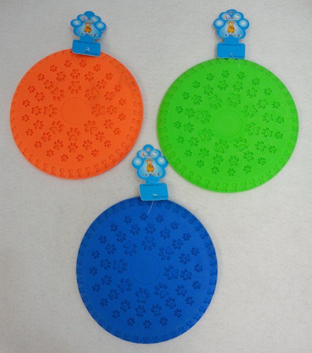 24 Wholesale Silicone Disk Pet Toy Pawprint Design