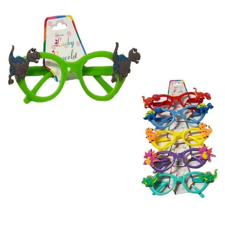 12 Wholesale Children's Novelty Party Glasses [dinosaurs]