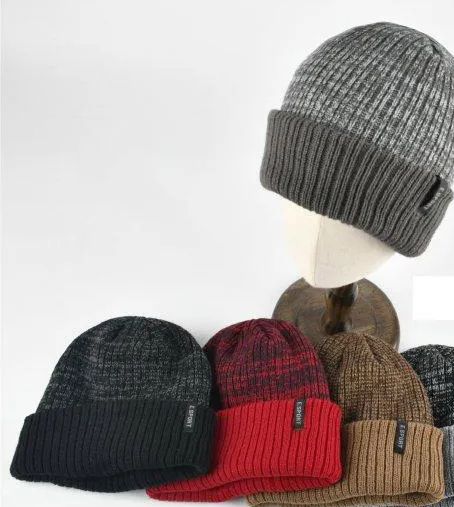 12 Wholesale PlusH-Lined Knit Toboggan [variegated Top/solid Fold]
