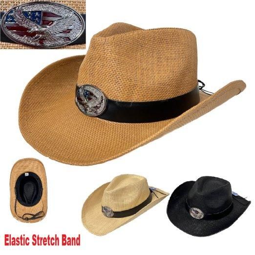 12 Wholesale Western Hat [eagle/united States Badge]