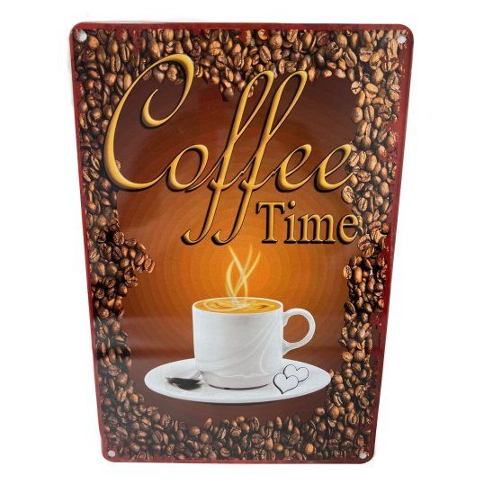 10 Wholesale 11.75"x8" Metal SigN- Coffee Time