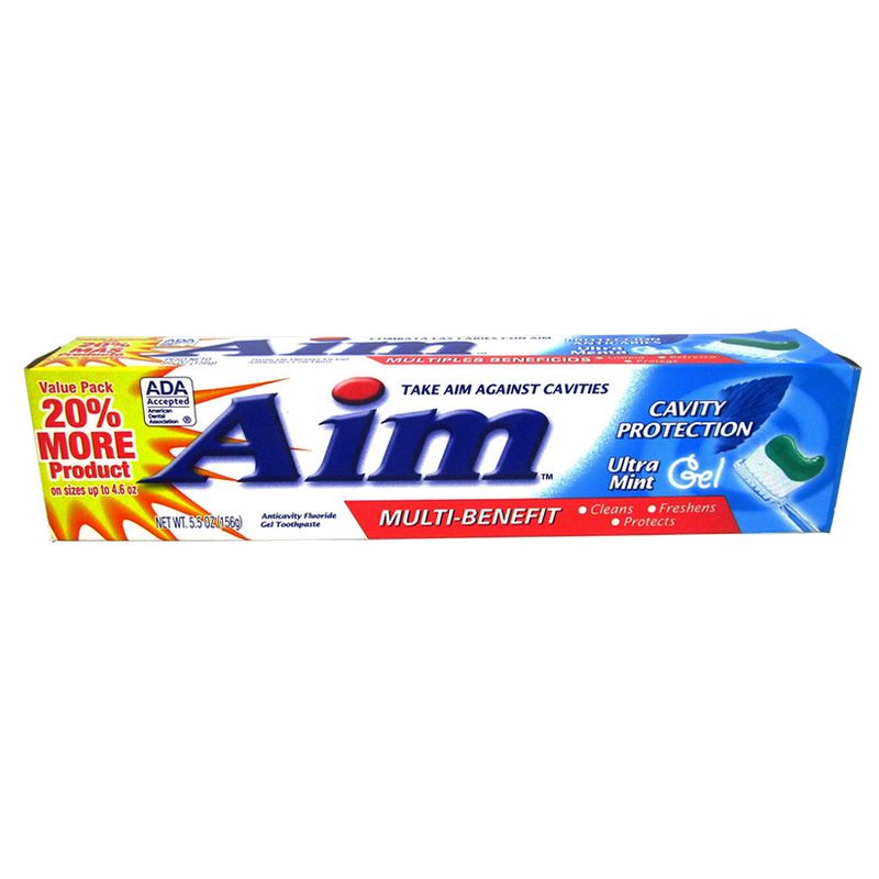 24 Pieces of Aim 5.5oz Cavity Protection Ultra Mint Gel Blue