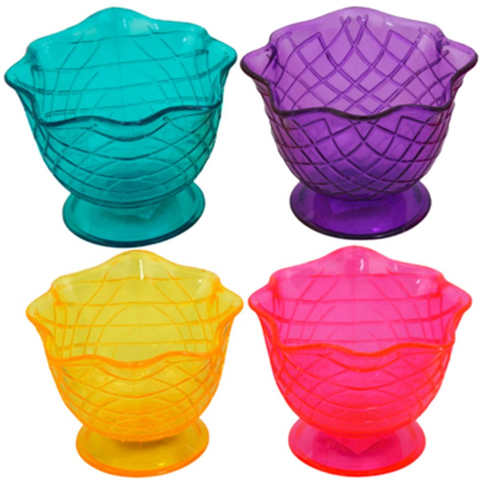 24 pieces Ice Cream Waffle Cone Bowl 6.76oz 4.5 X 3.5in 4ast Transluent Summer Brites Upc Label - Kitchen Gadgets & Tools